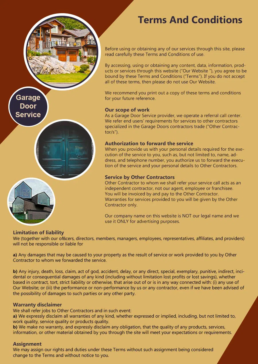 5 Star Garage Doors Atlanta, GA 404-633-2085 - terms6